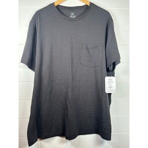 George Mens 2XL‎ Black Soot Striped Short Sleeve T-Shirt with Pocket NWT